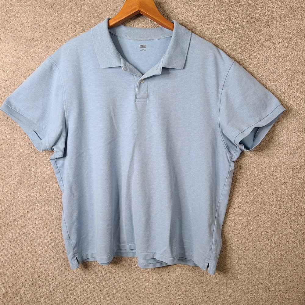 Uniqlo Polo Mens 3XL Blue Polo Short Sleeve Cotton Blend Casual Everyday Wear